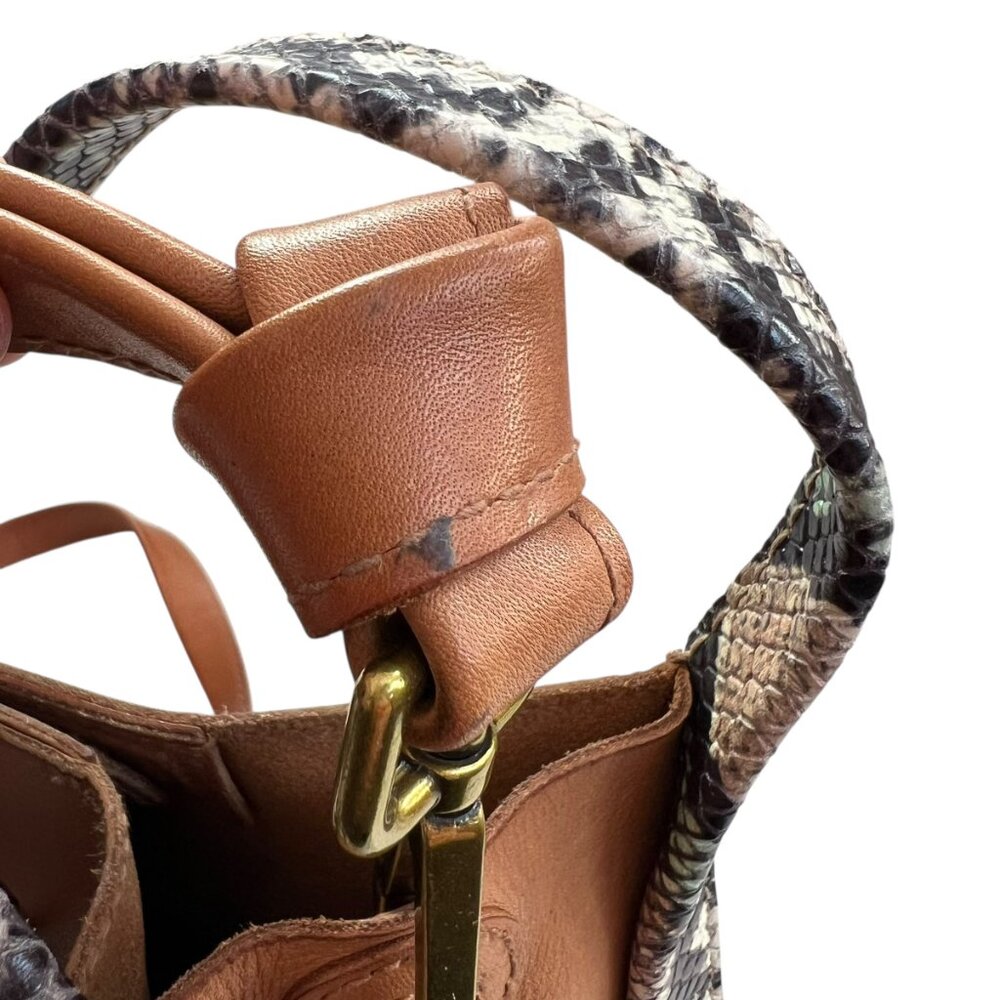 Madewell Sydney Crossbody Bag Snake Embossed Leather brown purse handbag - Picture 15 of 15